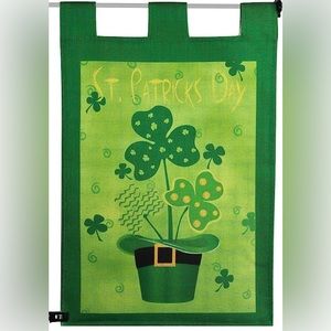 💥NEW Happy St. Patrick's Day Garden Flag Decorative Clovers Irish Green Shamrock